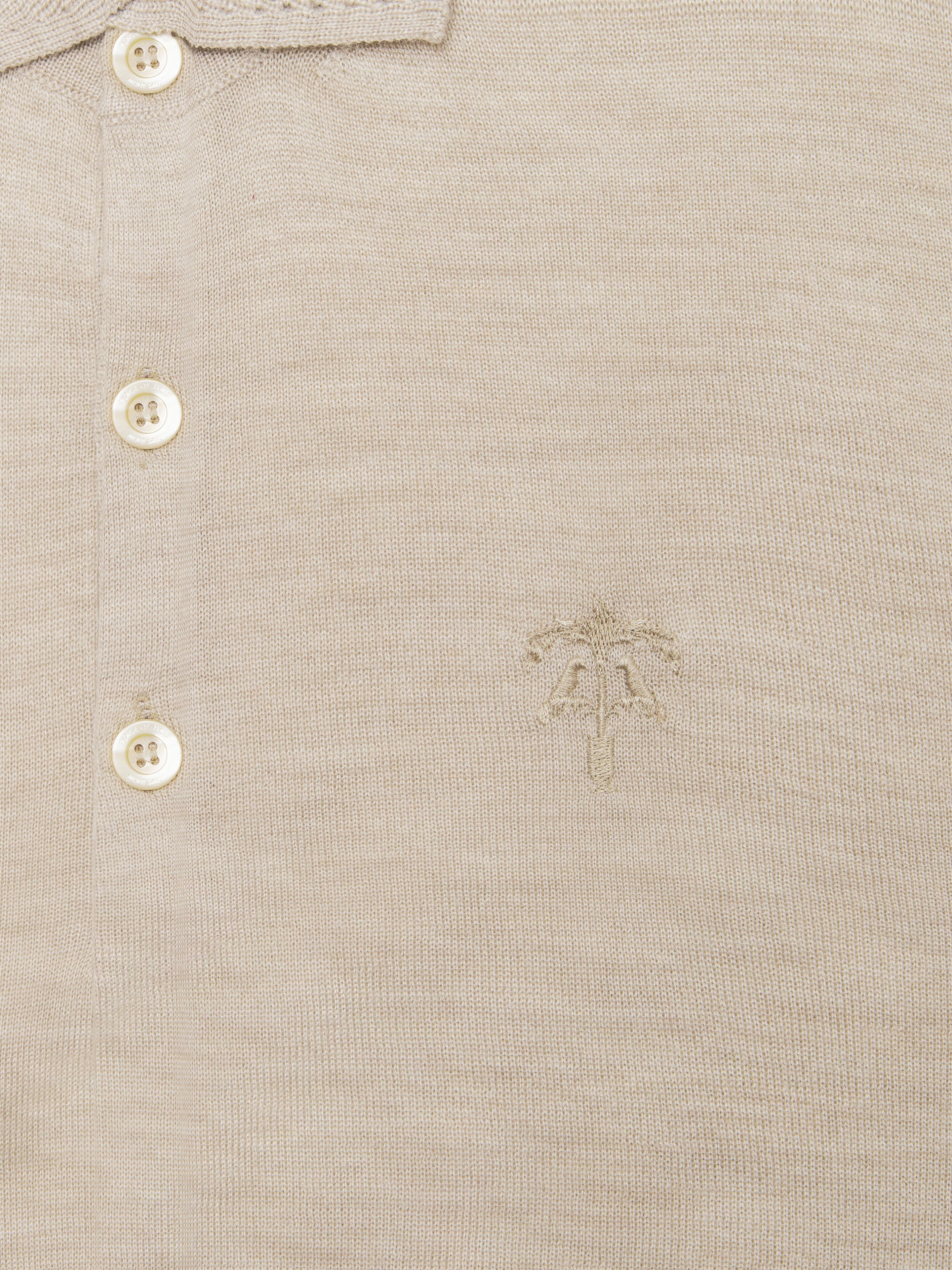 HAZELNUT AMALFI LONG SLEEVE POLO