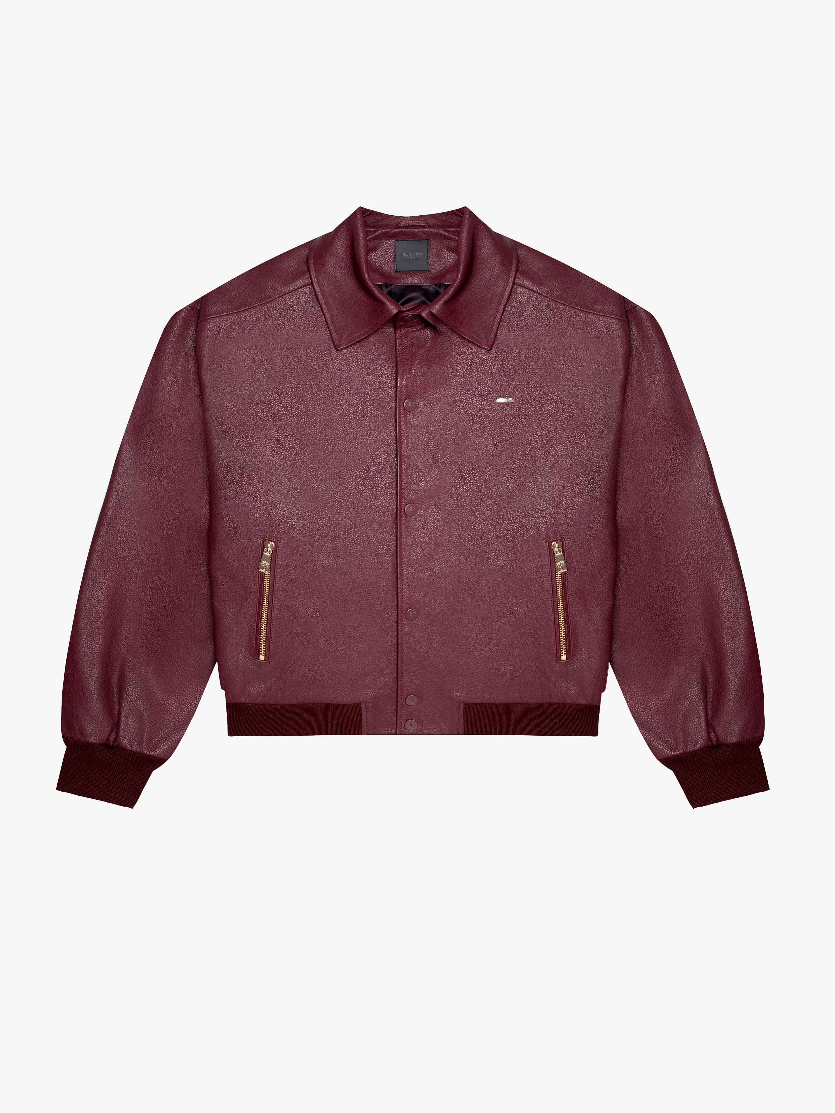 RED DIAMOND LEATHER BOMBER-Leather Jackets-Place of Elms