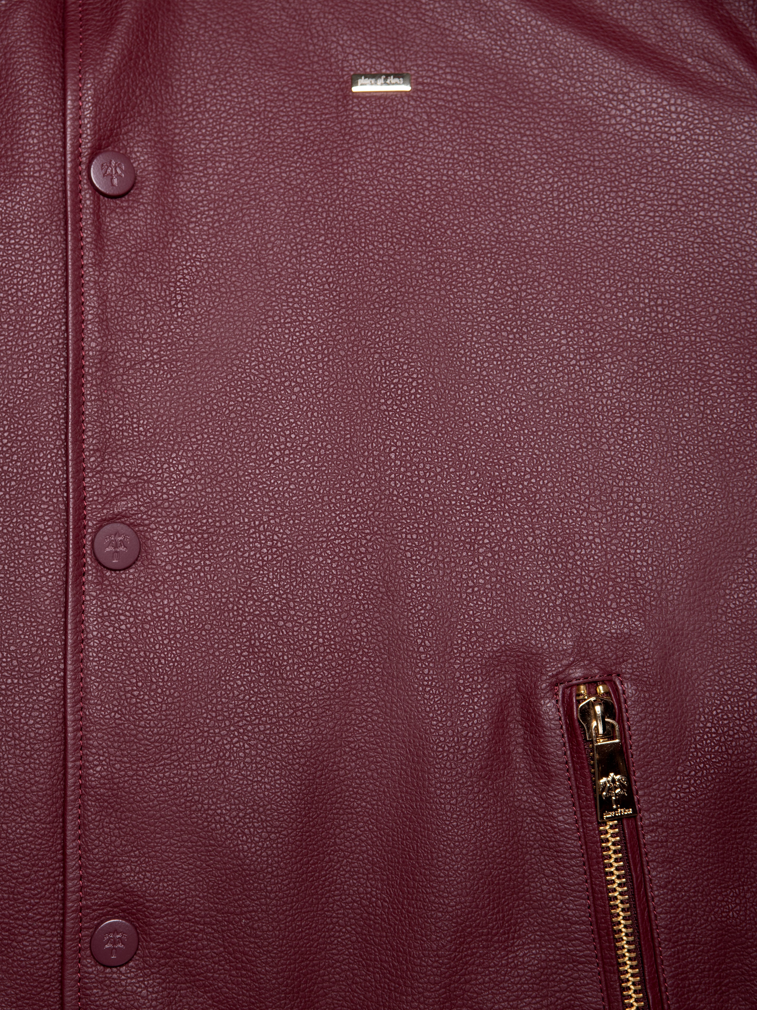 RED DIAMOND LEATHER BOMBER-Leather Jackets-Place of Elms