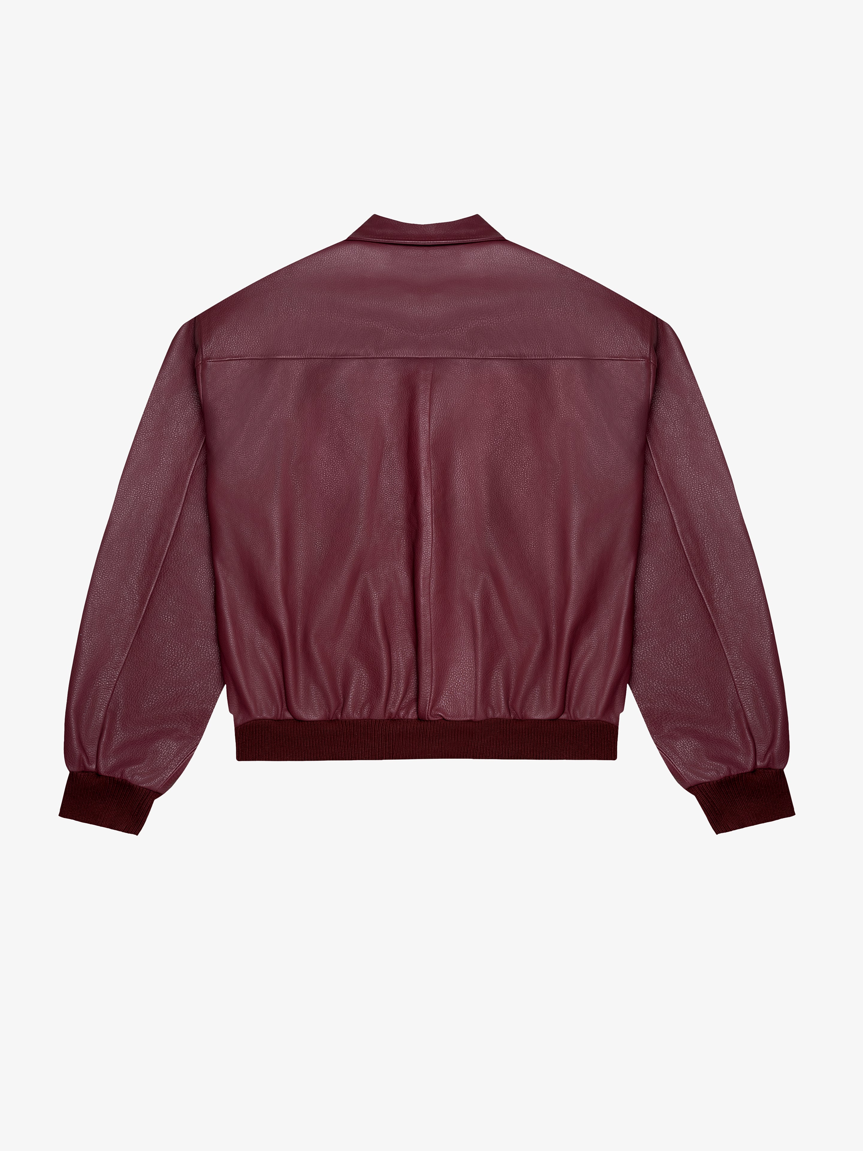 RED DIAMOND LEATHER BOMBER-Leather Jackets-Place of Elms