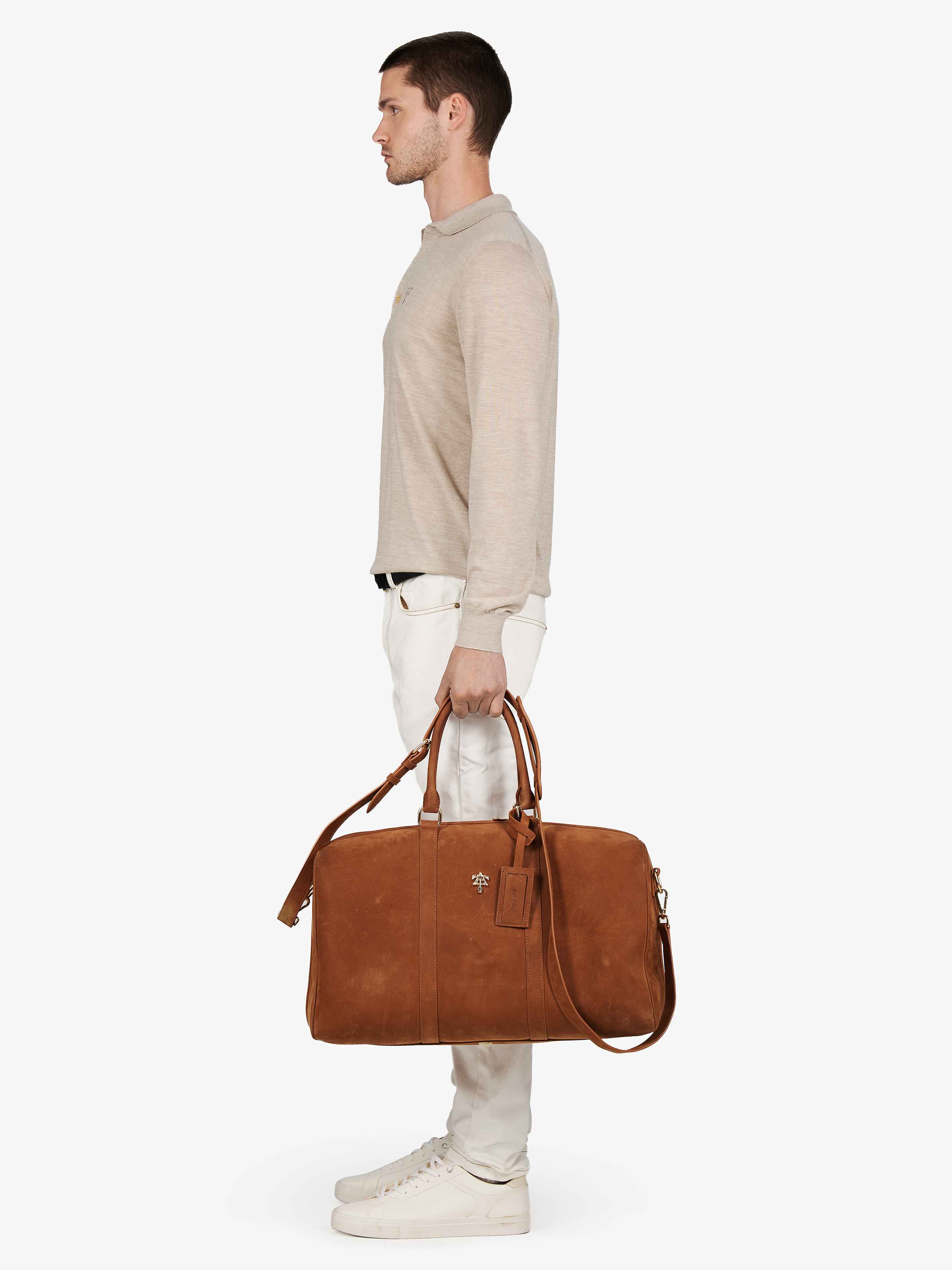 HAZELNUT AMALFI LONG SLEEVE POLO