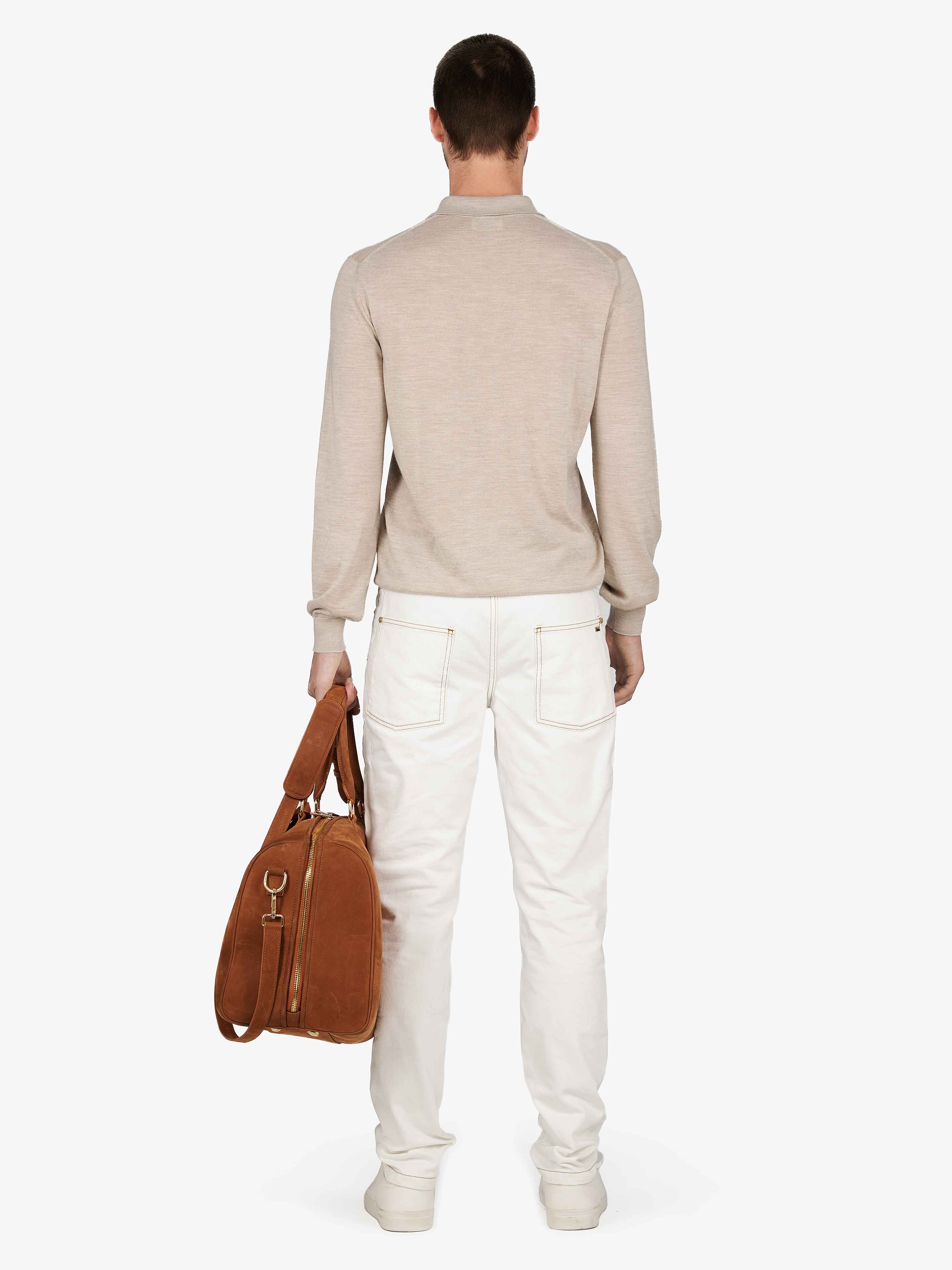 HAZELNUT AMALFI LONG SLEEVE POLO