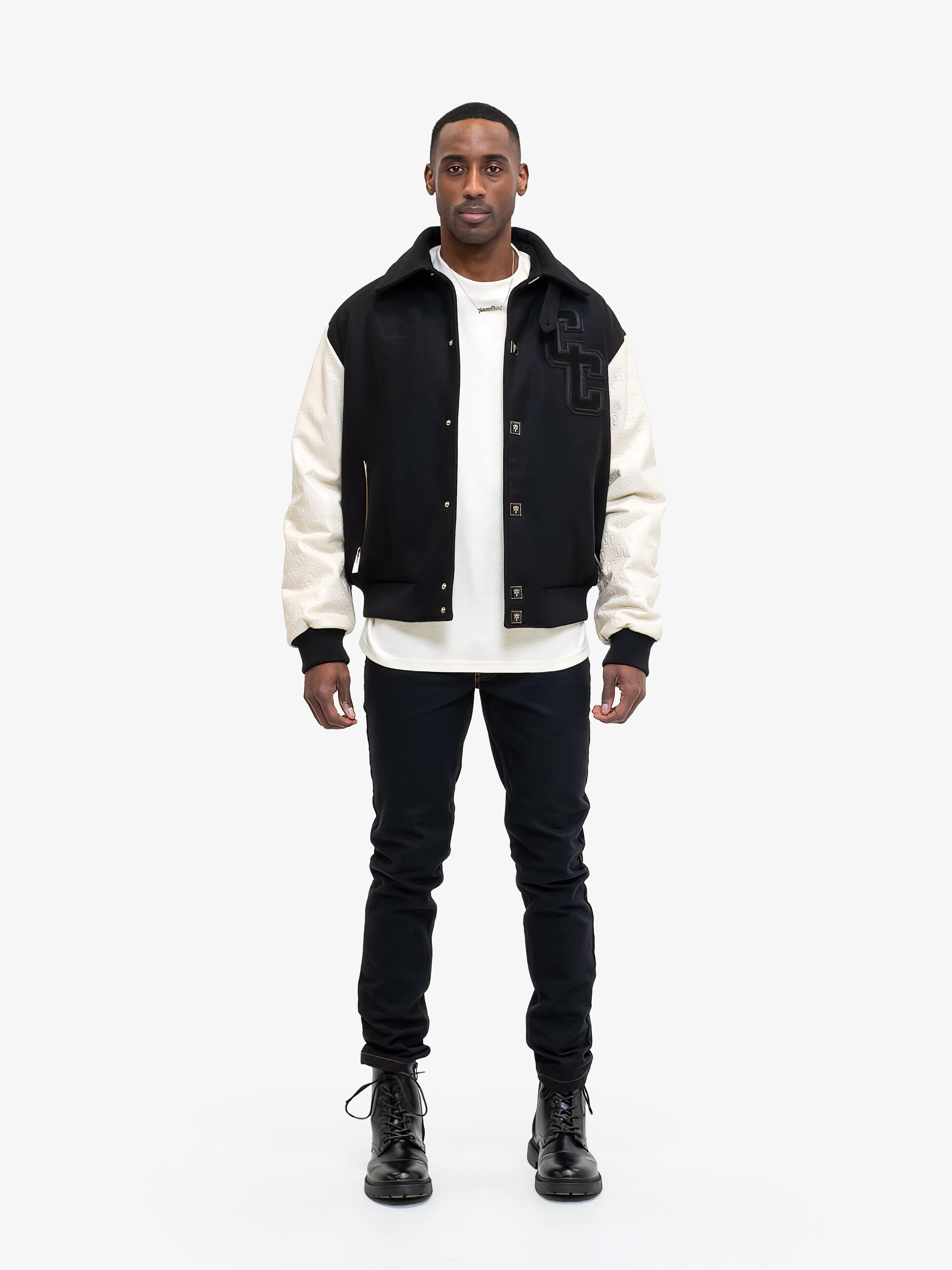 COLLECTIVE CONSCIOUSNESS VARSITY BOMBER-Leather and Wool Jackets-Place of Elms