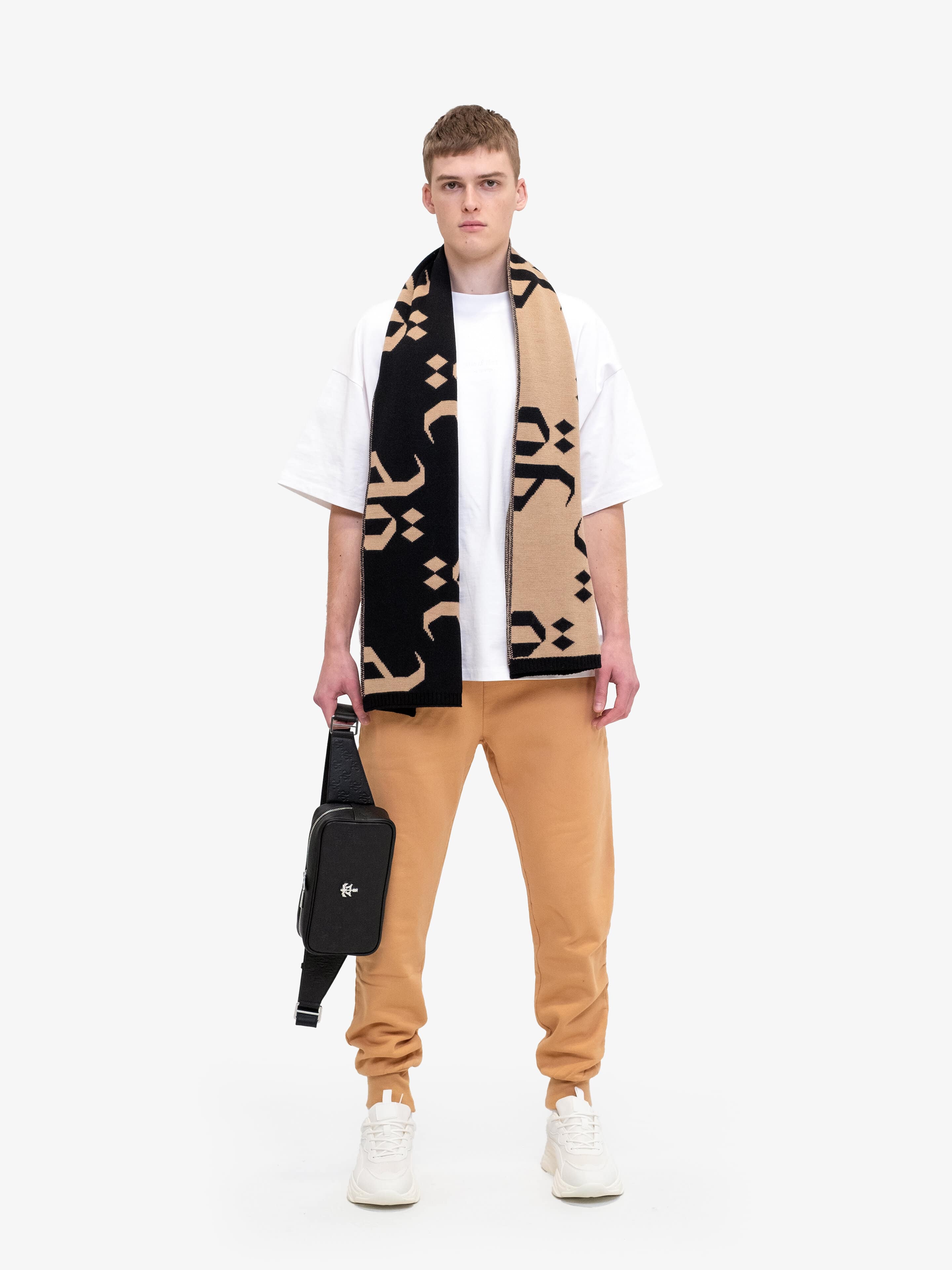 NERO CASTANO MONOLINK SCARF-Scarves-Place of Elms