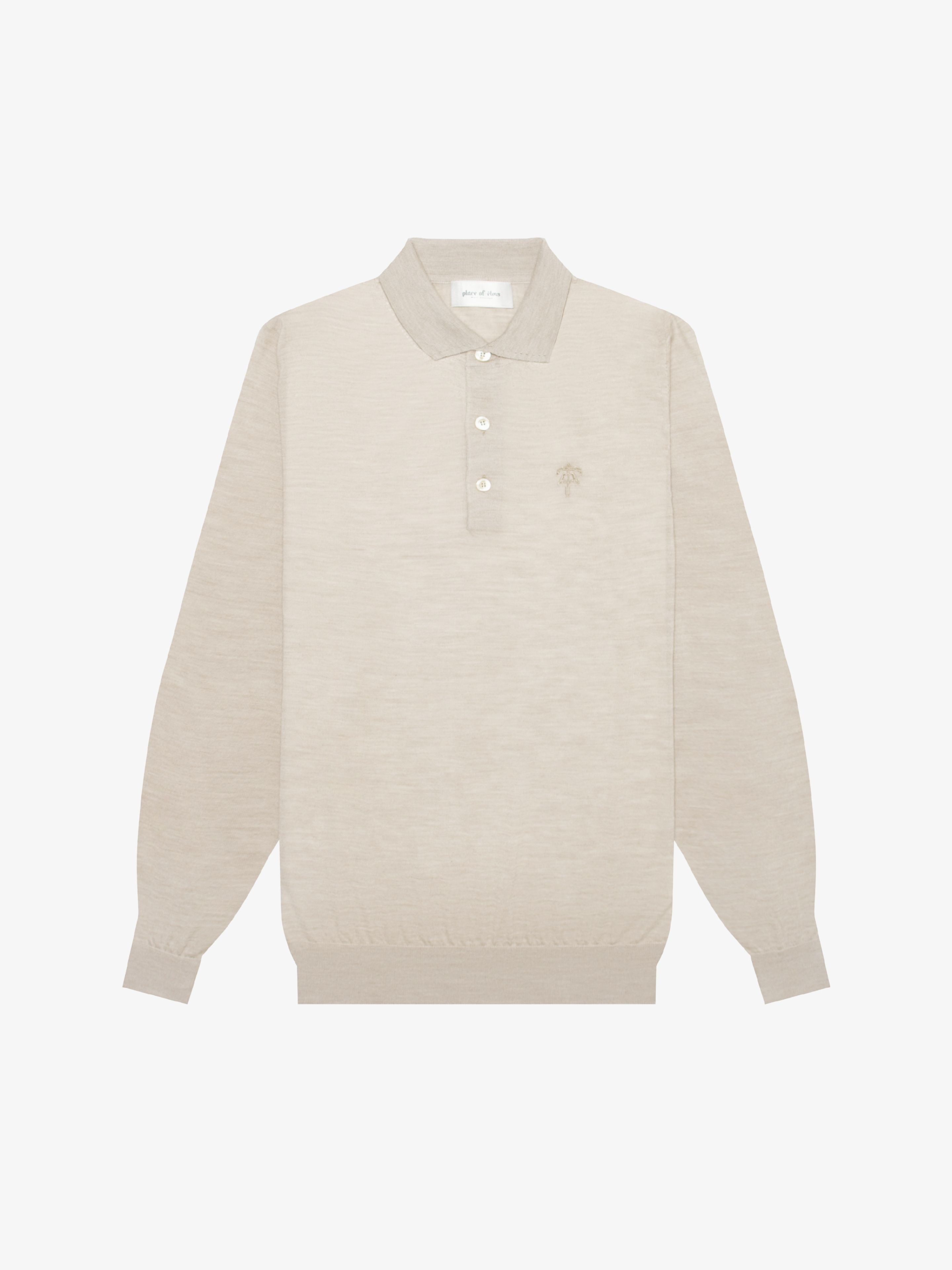 HAZELNUT AMALFI LONG SLEEVE POLO