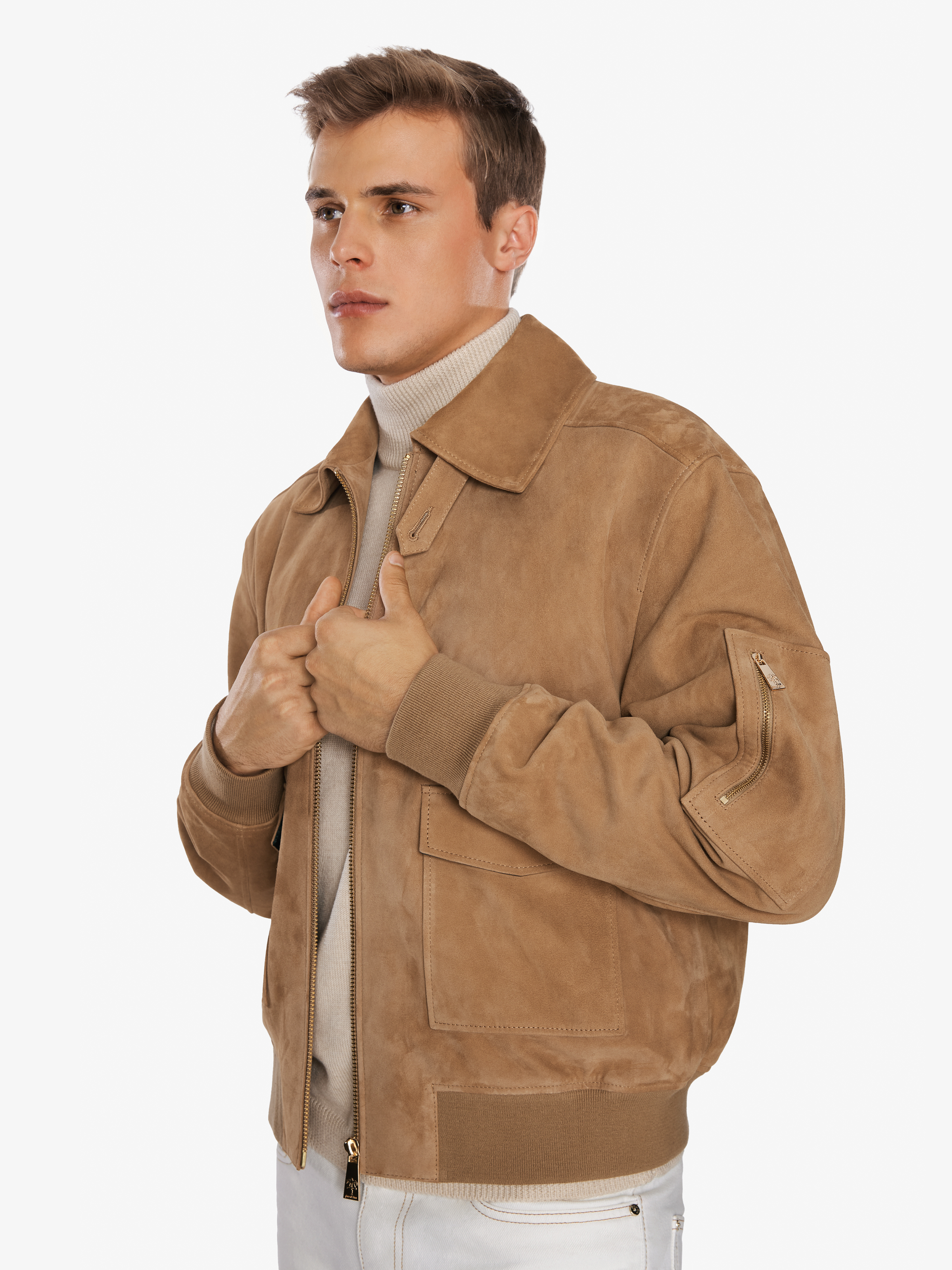 GOLD SAND SUEDE JACKET