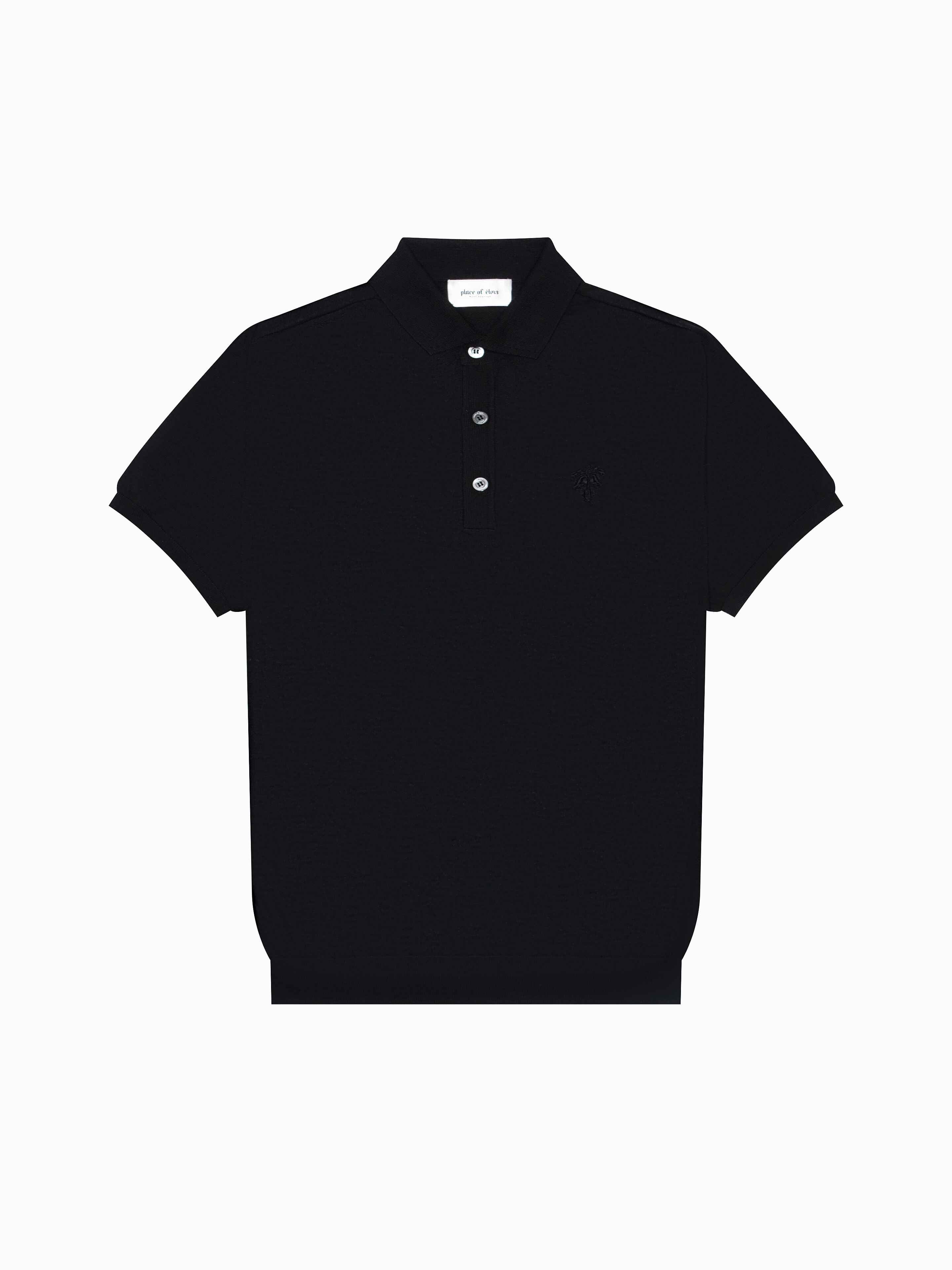 BLACK AMALFI SHORT SLEEVE POLO