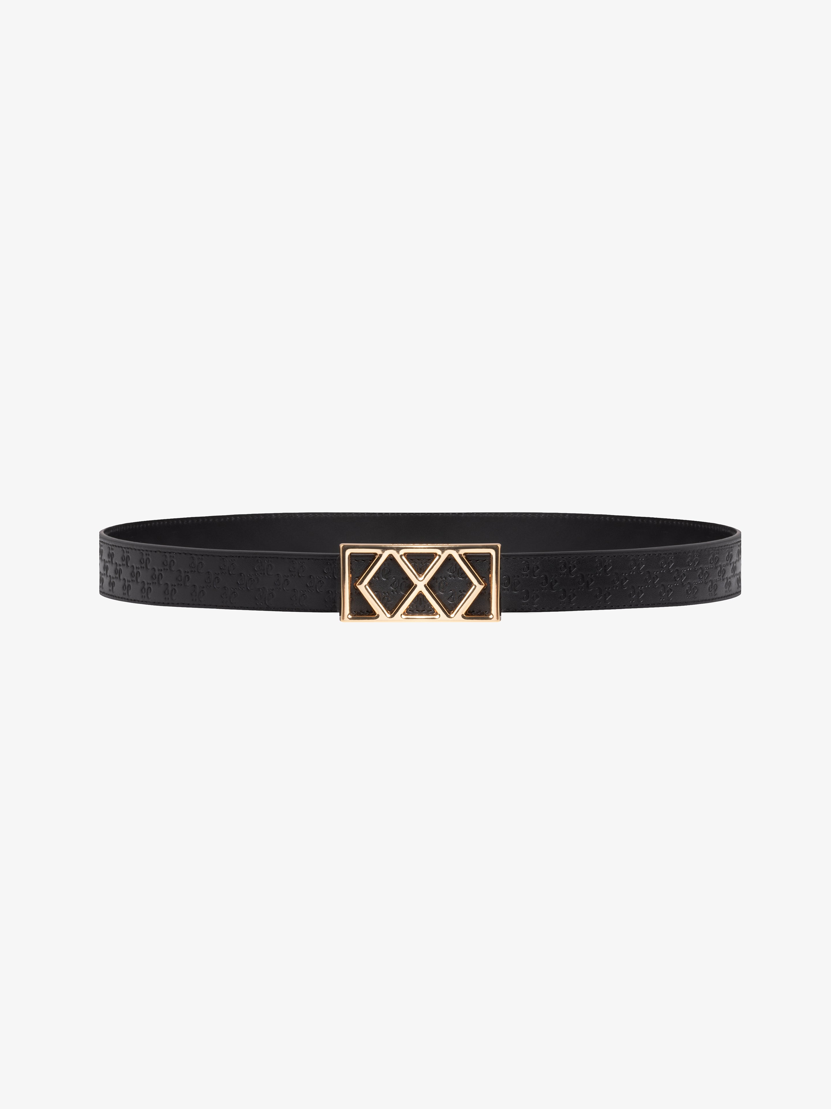 DOUBLE DIAMOND REVERSIBLE LEATHER BELT IN GOLD-Belts-Place of Elms