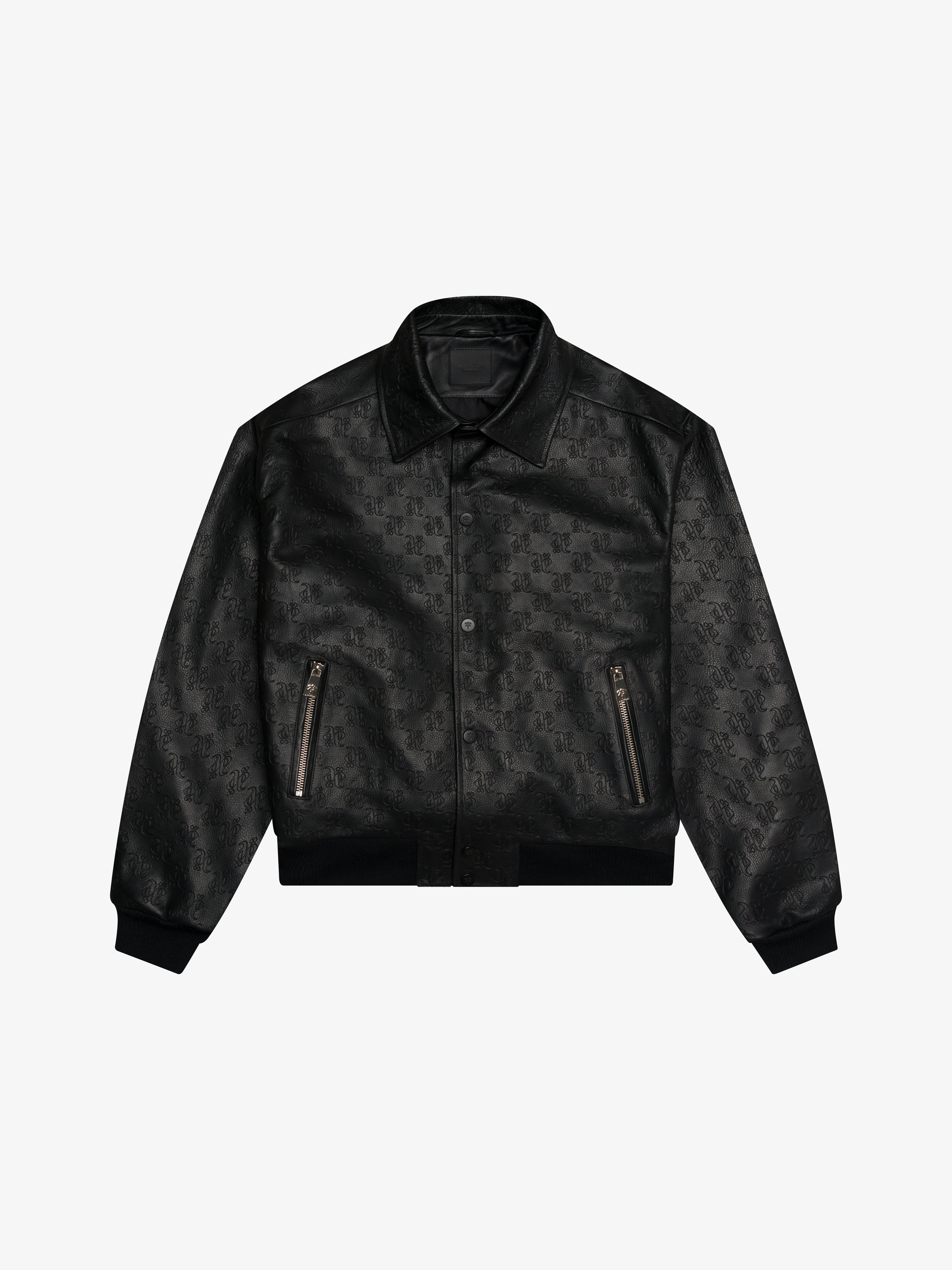 BLACK SAPPHIRE MONOLINK LEATHER BOMBER