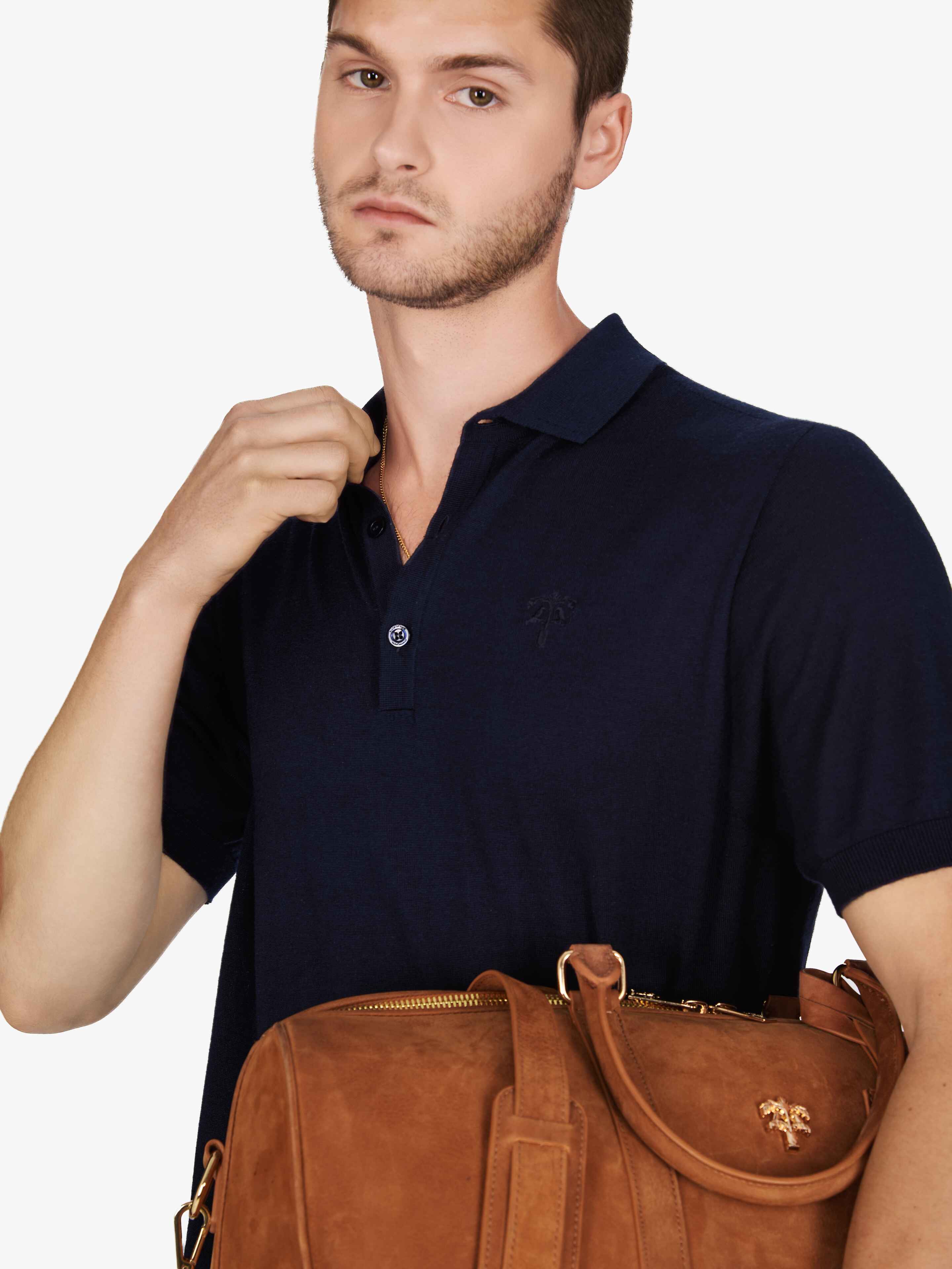 NAVY AMALFI SHORT SLEEVE POLO
