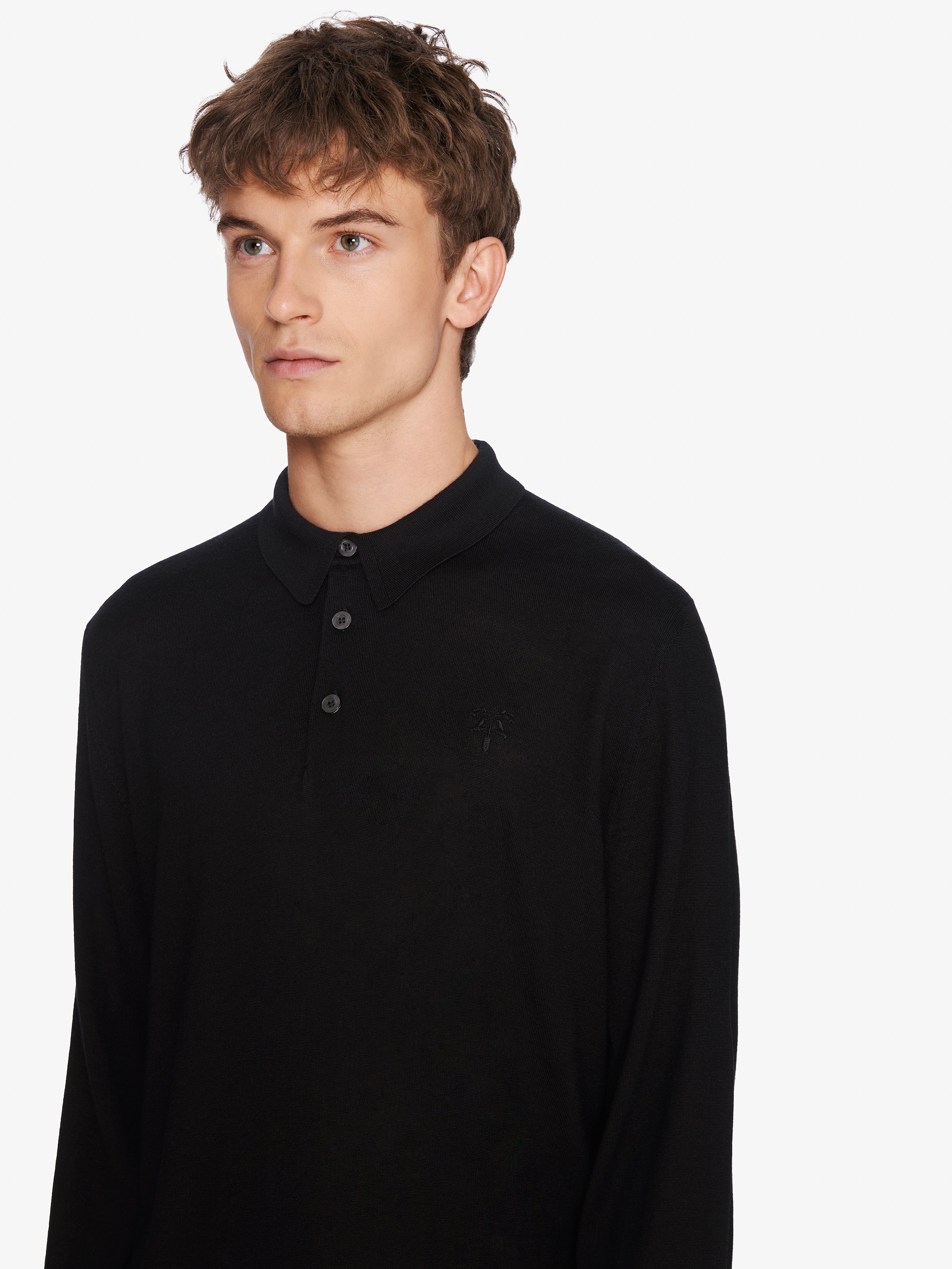 BLACK AMALFI LONG SLEEVE POLO