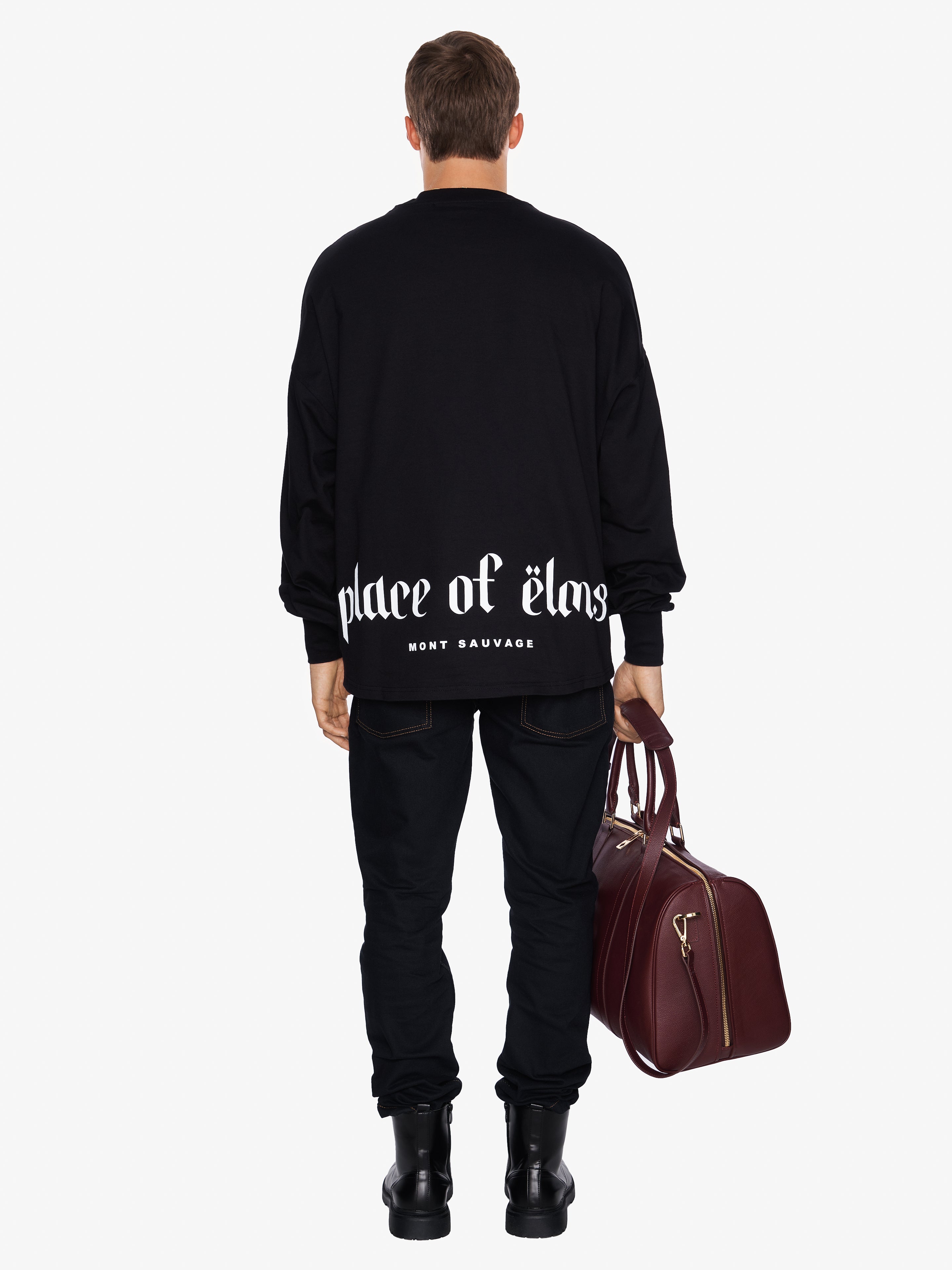 LONG-SLEEVE LOWER PRINT T-SHIRT