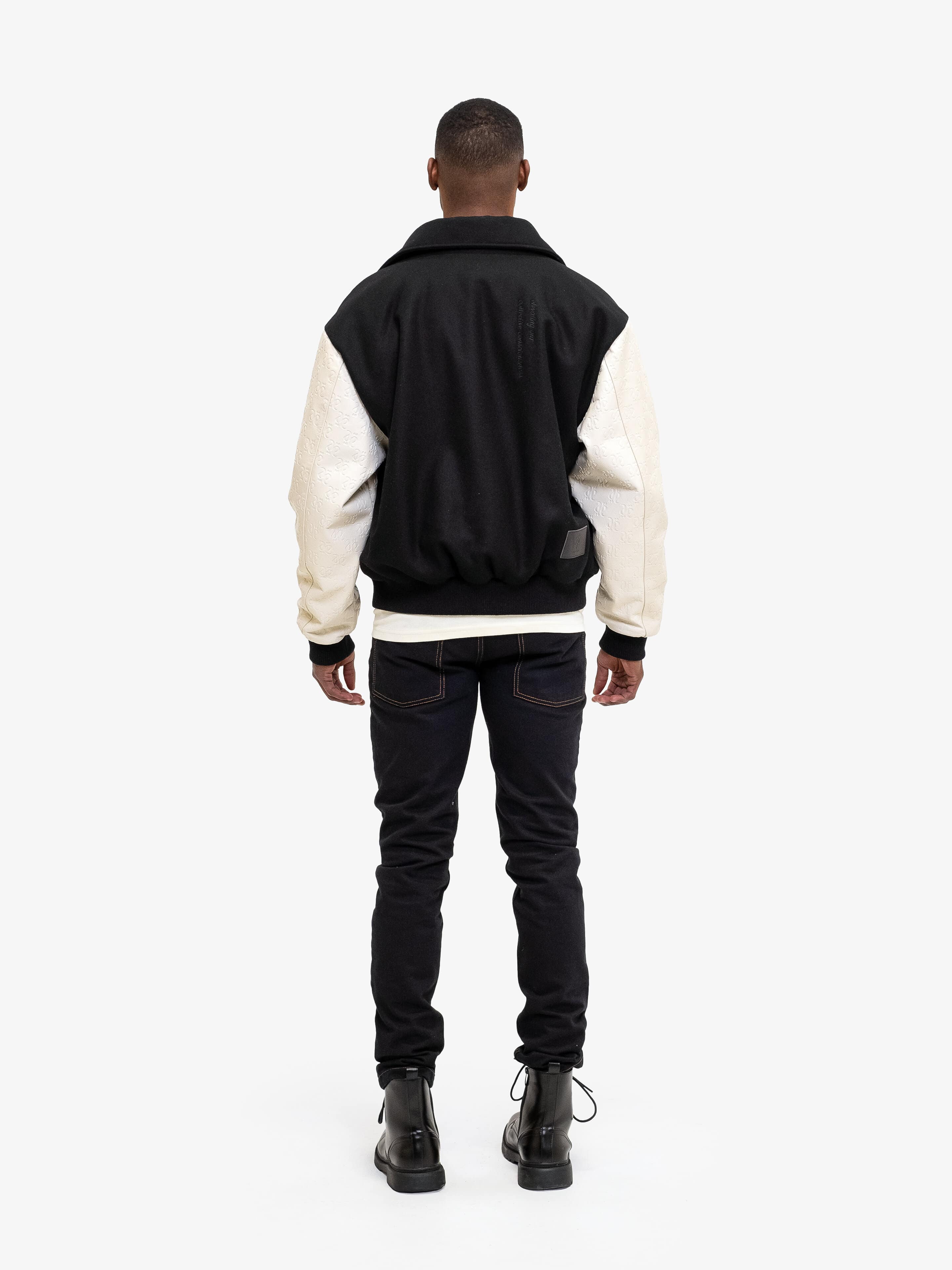 COLLECTIVE CONSCIOUSNESS VARSITY BOMBER-Leather and Wool Jackets-Place of Elms