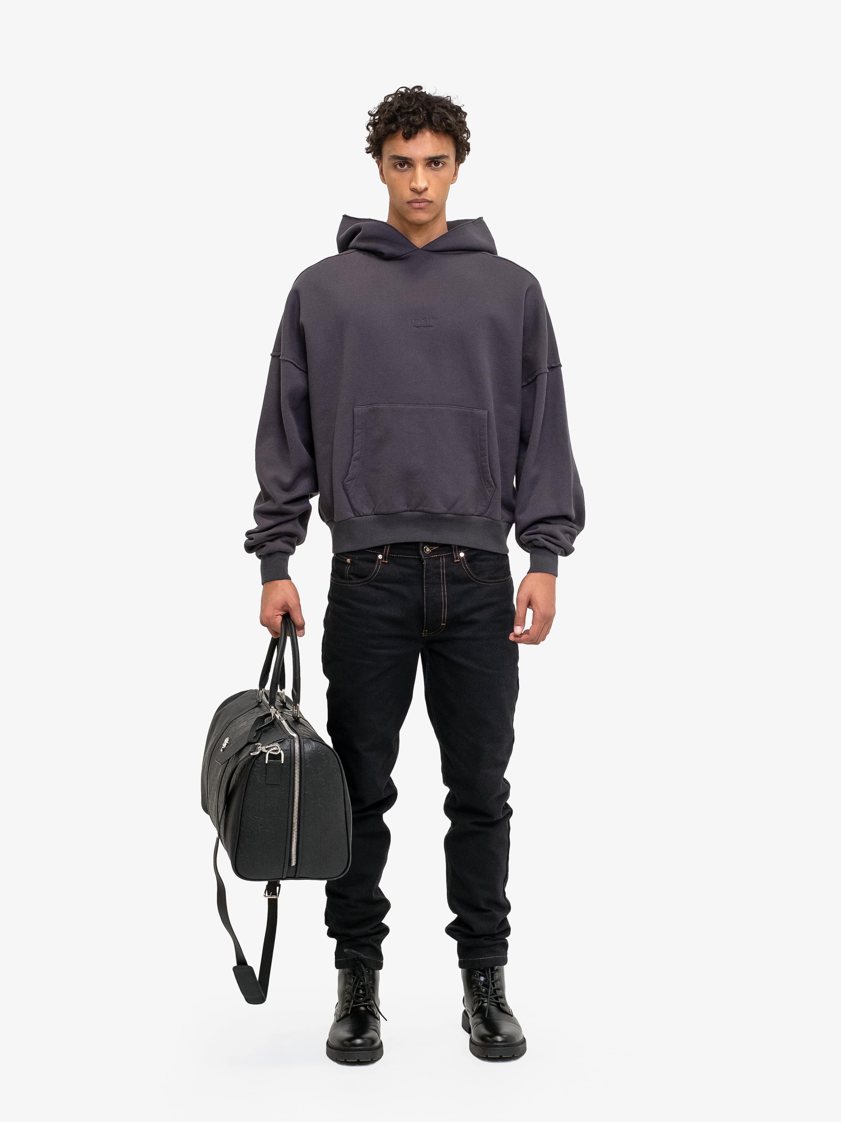 SOFT OVERSIZED ANTHRACITE HOODIE-Hoodies-Place of Elms