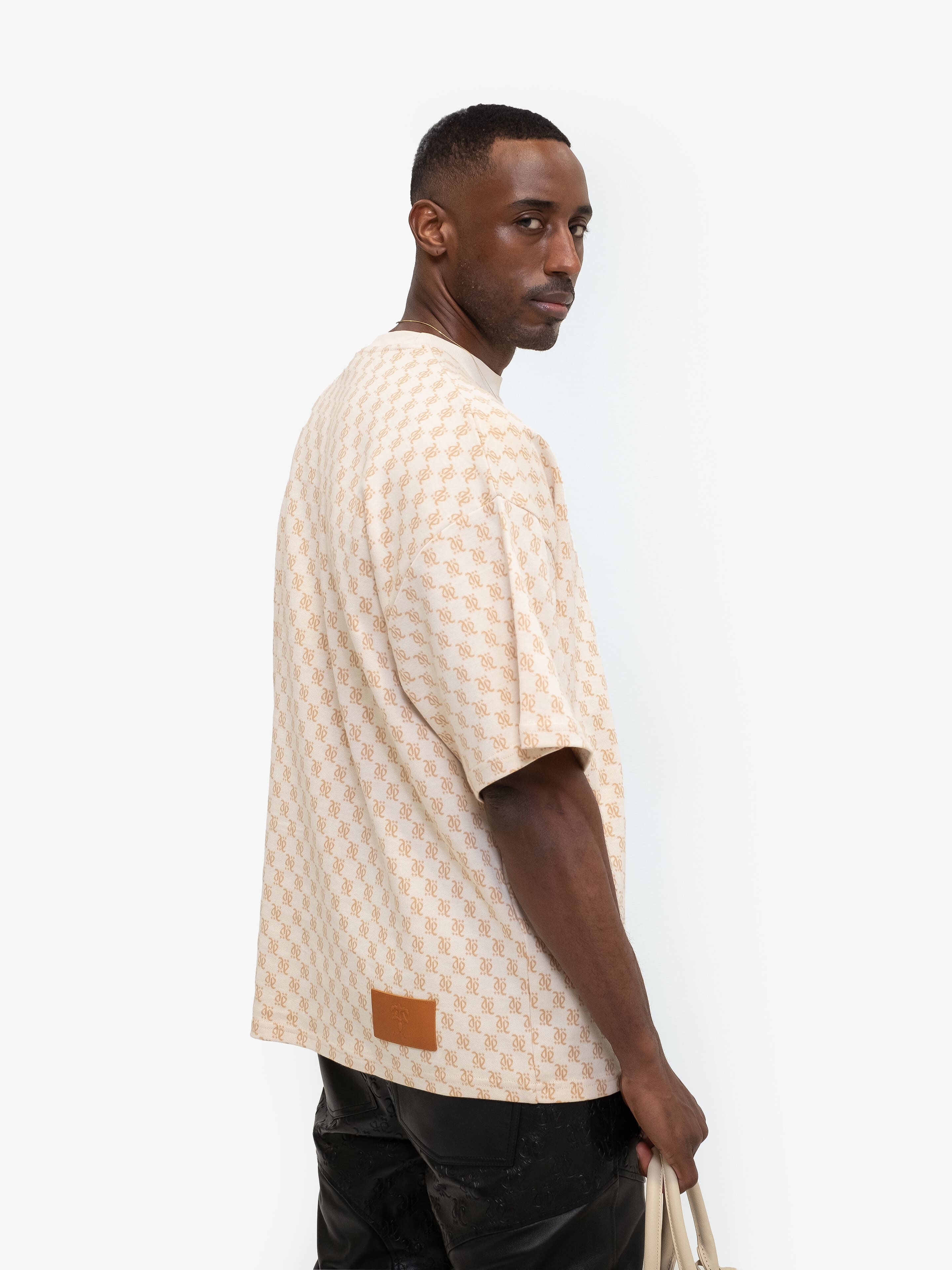 MONOLINK JACQUARD T-SHIRT-T-shirts-Place of Elms