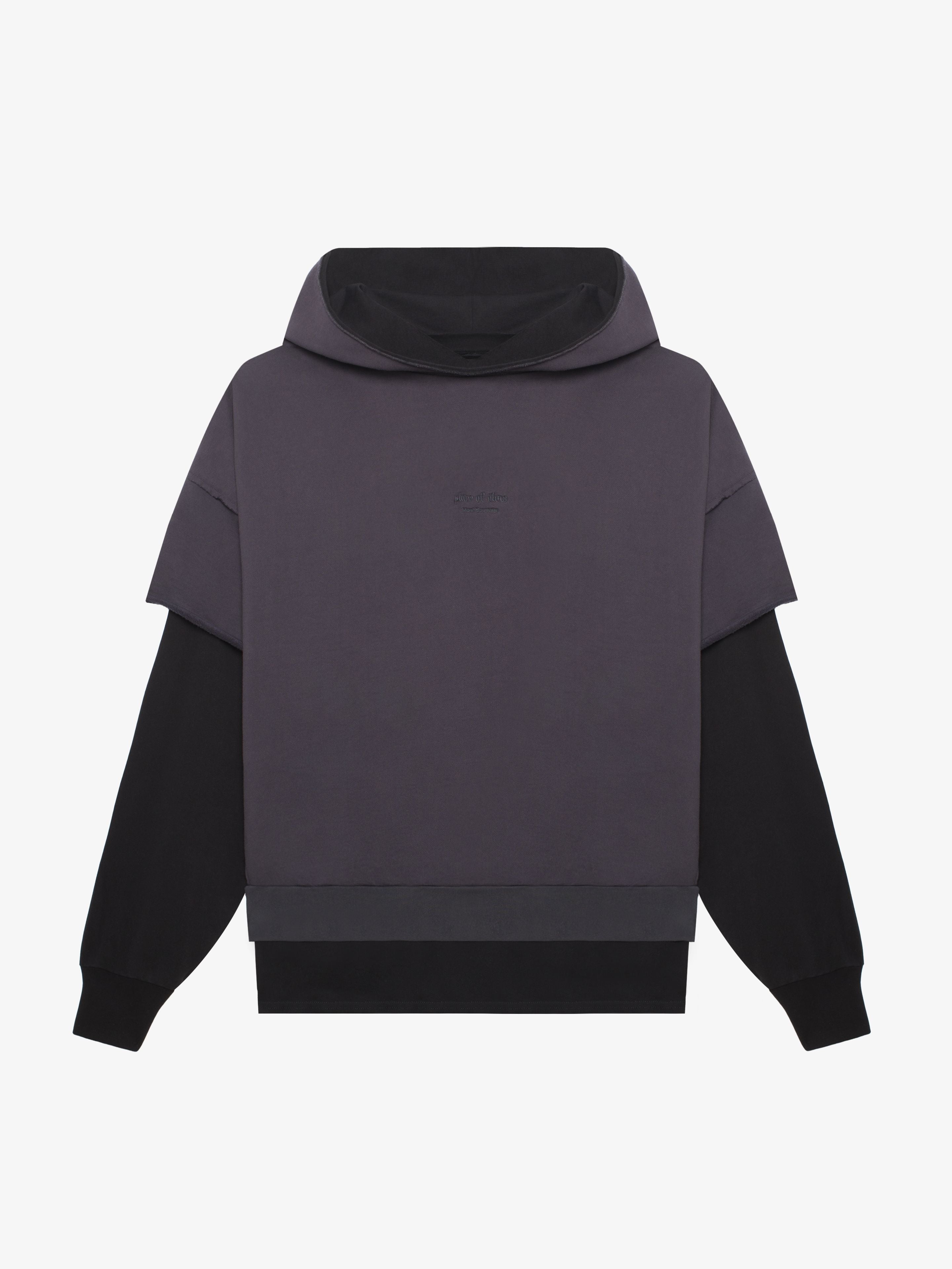 TWO TONE LAYERED HOODIE-Hoodies-Place of Elms